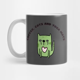 Coffee cats and yoga mats funny yoga and cat drawing Mug